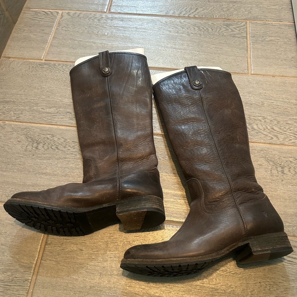 Frye tall Melissa Brown Leather Riding Boots